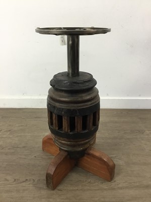 Lot 596 - A REPRODUCTION CARTWHEEL HUB STAND