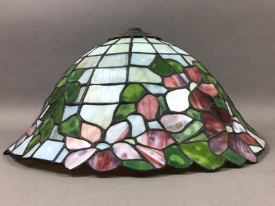 Lot 611 - A TIFFANY STYLE SHADE AND OTHERS