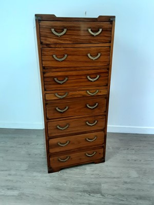 Lot 512 - A STARBAY MOBILIER DE MARINE ROSEWOOD CAMPAIGN STYLE CHEST