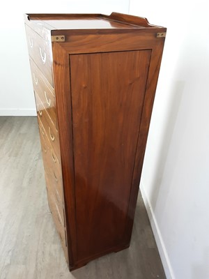 Lot 512 - A STARBAY MOBILIER DE MARINE ROSEWOOD CAMPAIGN STYLE CHEST