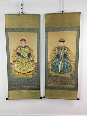 Lot 1159 - A PAIR OF CHINESE SCROLL PRINTS