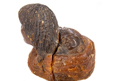 Lot 139 - A MAORI KAURI GUM CARVING OF AN ELDER