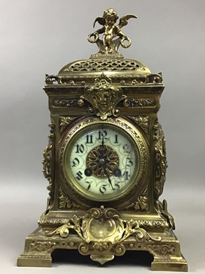 Lot 617 - A LATE 19TH CENTURY FRENCH GILT BRASS MANTEL CLOCK