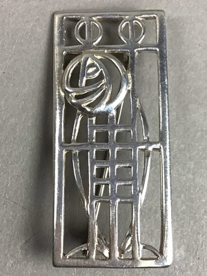 Lot 625 - A GROUP OF SILVER JEWELLERY DESIGNED AFTER C. R. MACKINTOSH