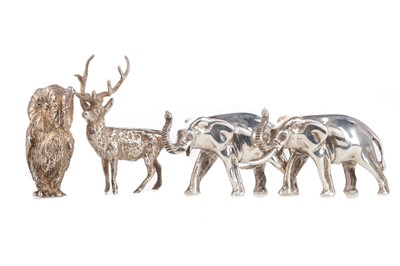 Lot 228 - A GROUP OF SILVER ANIMAL MODELS