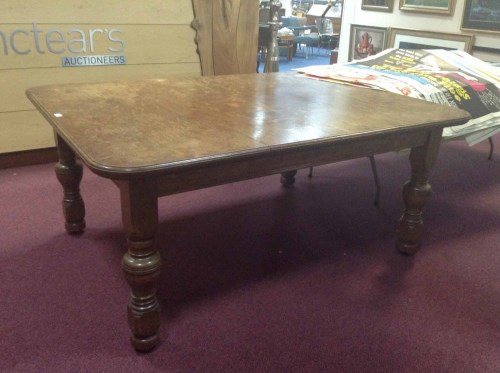 Lot 1245 - VICTORIAN OAK EXTENDING DINING TABLE with two...