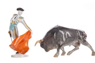 Lot 529 - G. THIERSCH FOR ROSENTHAL, FIGURES OF A BULL AND MATADOR