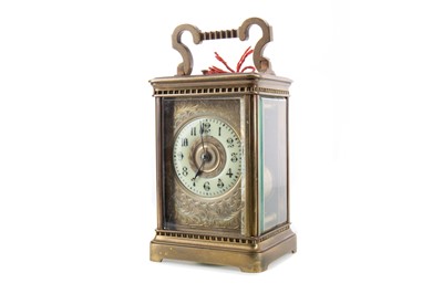 Lot 588 - A LATE 19TH CENTURY FRENCH REPEATING CARRIAGE CLOCK
