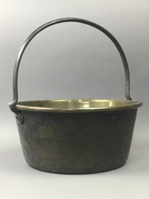 Lot 67 - A BRASS JELLY PAN AND OTHER METAL WARE