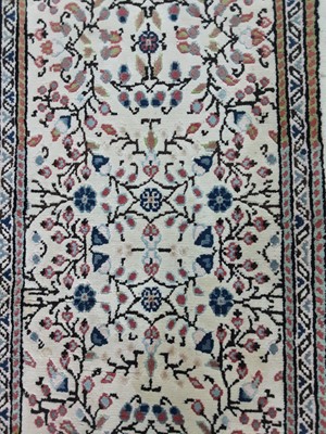 Lot 97 - A FLORAL RUNNER AND THREE SMALL RUGS