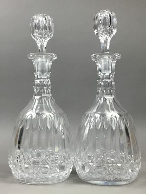 Lot 107 - A PAIR OF GLASS DECANTERS