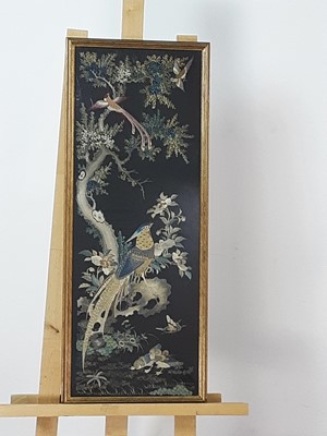 Lot 110 - A FRAMED CHINESE SILK PANEL