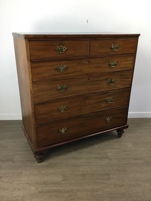 Lot 128 - A VICTORIAN MAHOGANY CHEST OF DRAWERS