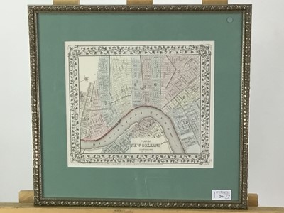 Lot 204 - A STREET MAP OF NEW ORLEANS, ANOTHER MAP AND A SIR WILLIAM RUSSELL FLINT PRINT