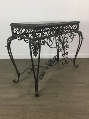 Lot 123 - A MARBLE TOPPED CONSOLE TABLE