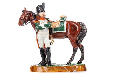 Lot 768 - A SITZENDORF MILITARY EQUESTRIAN GROUP