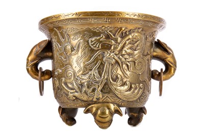 Lot 1363 - A CHINESE BRONZE PLANTER
