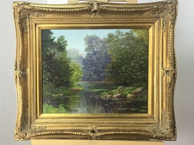 Lot 9 - A GILT FRAMED OIL ON CANVAS AND ANOTHER