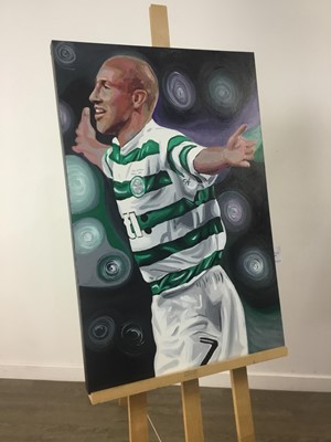 Lot 65 - AN OIL OF HENRIK LARSSON BY CHRIS HARLAND