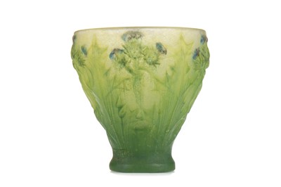 Lot 541 - HENRI BERGE (FRENCH 1868-1936) & AMALRIC WALTER (FRENCH 1870–1959), A PATE-DE-VERRE THISTLE VASE