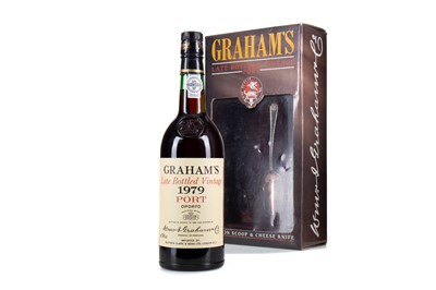 Lot 337 - GRAHAM'S 1979 LBV PORT WITH CHEESE KNIFE AND STILTON SCOOP