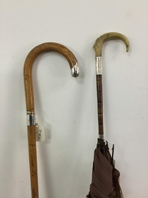 Lot 269 - A LADY'S UMBRELLA AND A WALKING STICK