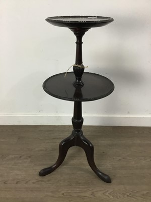 Lot 221 - A MAHOGANY TWO TIER WINE TABLE