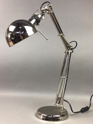 Lot 224 - A MODERN ANGLEPOISE STYLE LAMP AND THREE OTHER LAMPS