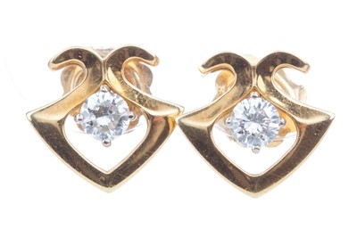 Lot 780 - PAIR OF DIAMOND FAN EARRINGS