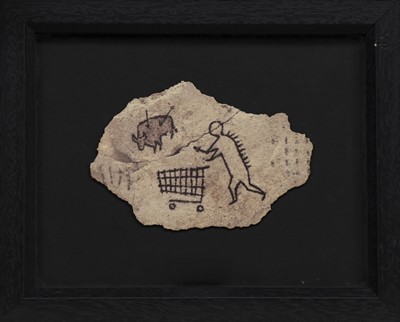 Lot 70 - PECKHAM ROCK, A LITHOGRAPH ON WOOD BY BANKSY