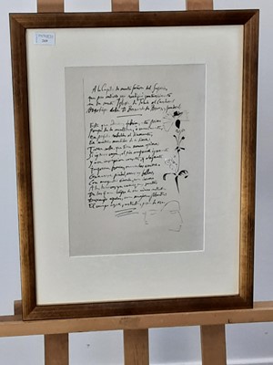 Lot 269 - AFTER PABLO PICASSO (SPANISH, 1881–1973), ILLUSTRATION WITH POEM BY LUIS DE GONGORA