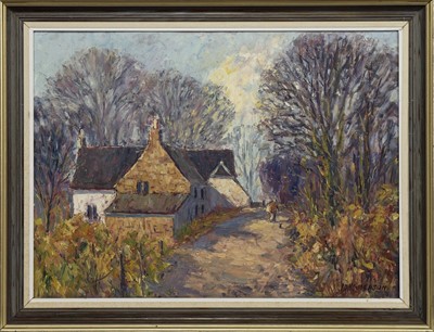 Lot 139 - DOWN THE PATH, AN OIL BY J D HENDERSON