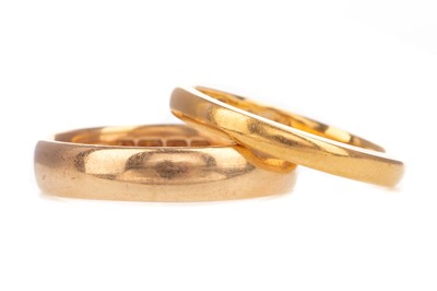 Lot 493 - TWO GOLD WEDDING BANDS