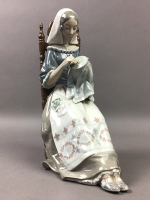 Lot 337 - A LLADRO FIGURE AND TWO NAO FIGURES