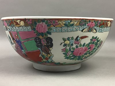 Lot 346 - TWO CHINESE CANTON FAMILLE ROSE CIRCULAR BOWLS