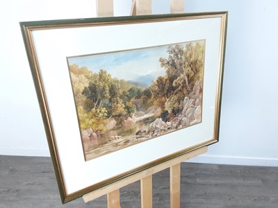 Lot 387 - HIGHLAND RIVER, A WATERCOLOUR BY WILLIAM BENNETT