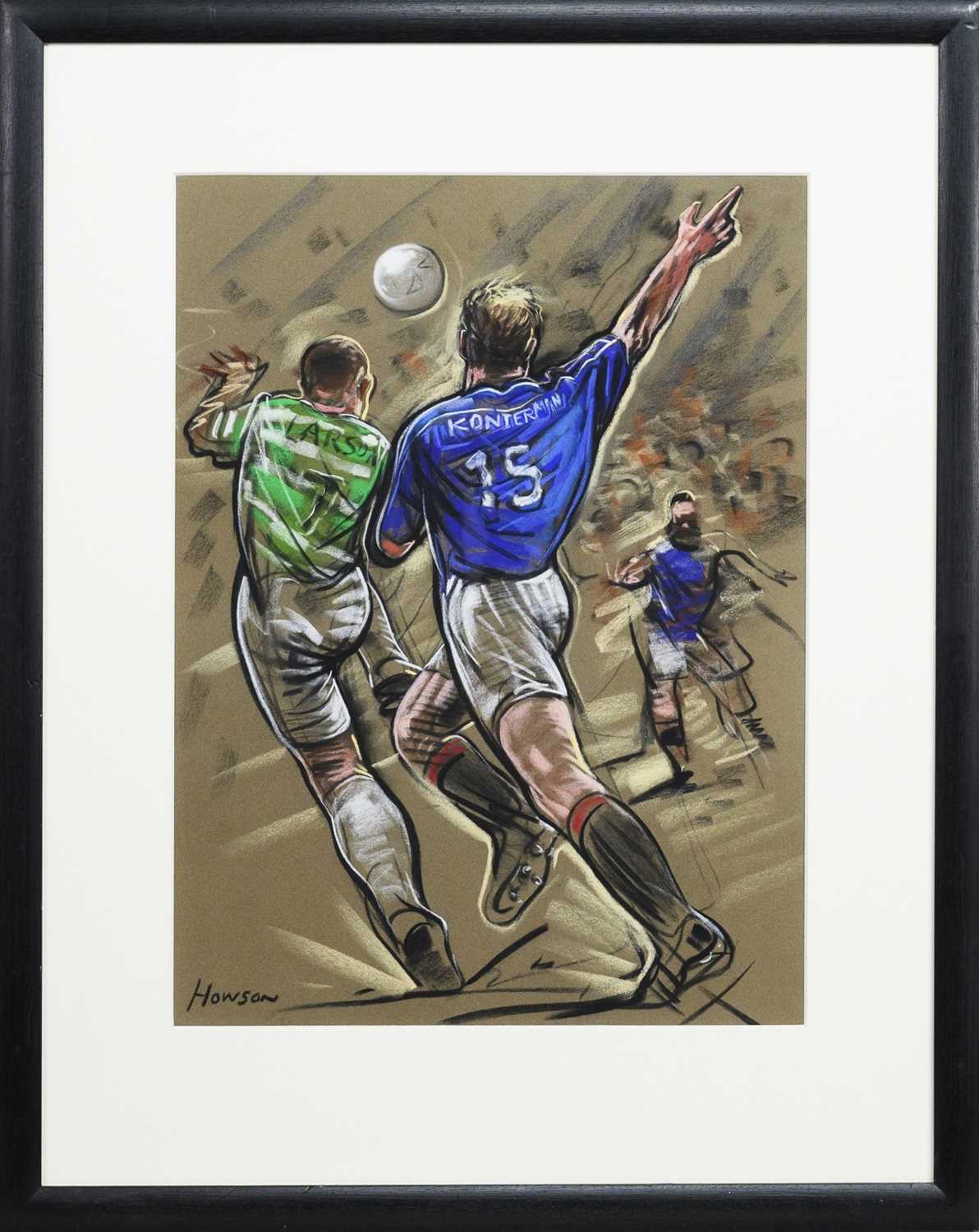 Lot 82 - OLD FIRM, A PASTEL BY PETER HOWSON