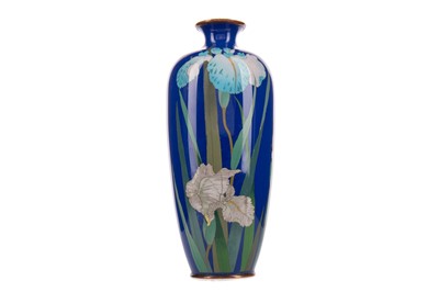 Lot 1408 - A JAPANESE CLOISONNE ENAMEL VASE