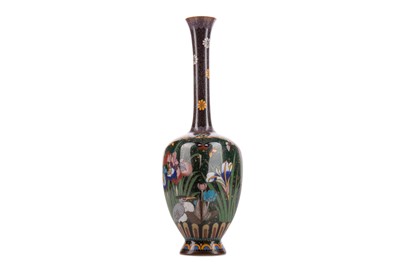 Lot 1409 - A JAPANESE CLOISONNE ENAMEL VASE