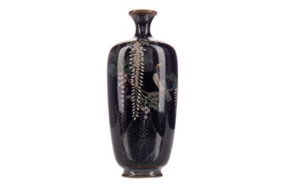 Lot 1411 - A JAPANESE CLOISONNE ENAMEL VASE