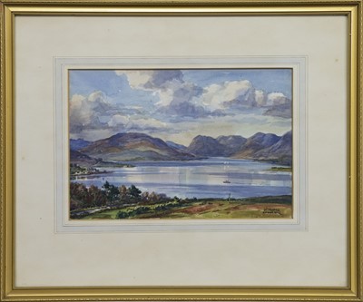 Lot 97 - "THOUSAND POUND VIEW", KYLES AND LOCH STRIVEN FROM CANADA HILL, A WATERCOLOUR STIRLING GILLESPIE