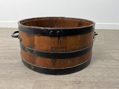 Lot 398 - A GEORGE IV OAK BUSHEL MEASURE