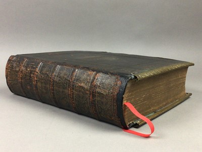 Lot 416 - A LARGE HOLY BIBLE