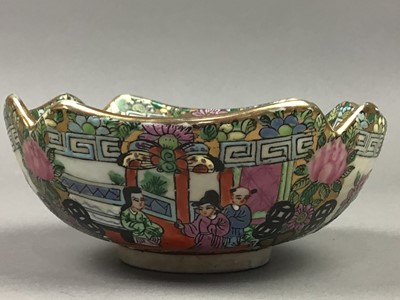 Lot 418 - A 20TH CENTURY CHINESE CANTONESE BOWL AND OTHER CERAMICS