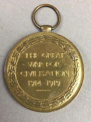 Lot 427 - A WWI WAR AND VICTORY MEDAL DUO