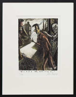 Lot 167 - S'CUSE ME, WHITEY, A SIGNED LIMITED EDITION PRINT BY JOHN BYRNE