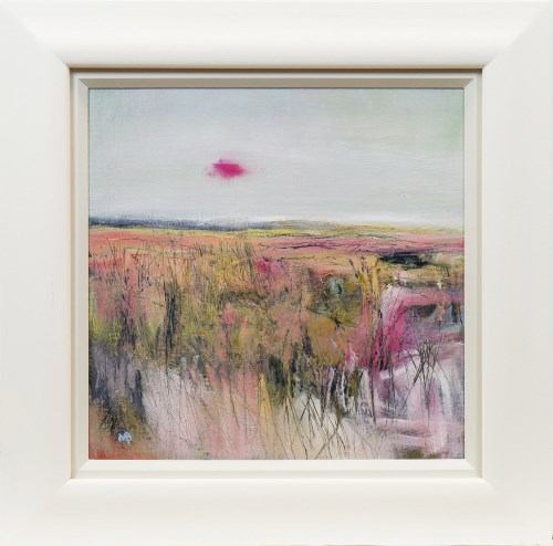 Lot 70 - MAY BYRNE, CRIMSON MOON oil on board, signed...