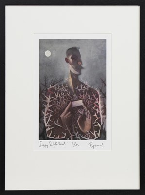 Lot 179 - JAGGY SELF-PORTRAIT, A SIGNED LIMITED EDITION PRINT BY JOHN BYRNE