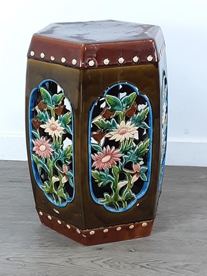 Lot 432 - A CERAMIC VERANDAH SEAT