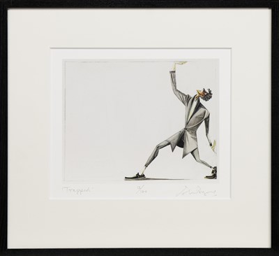 Lot 160 - TRAPPED, A SIGNED LIMITED EDITION PRINT BY JOHN BYRNE